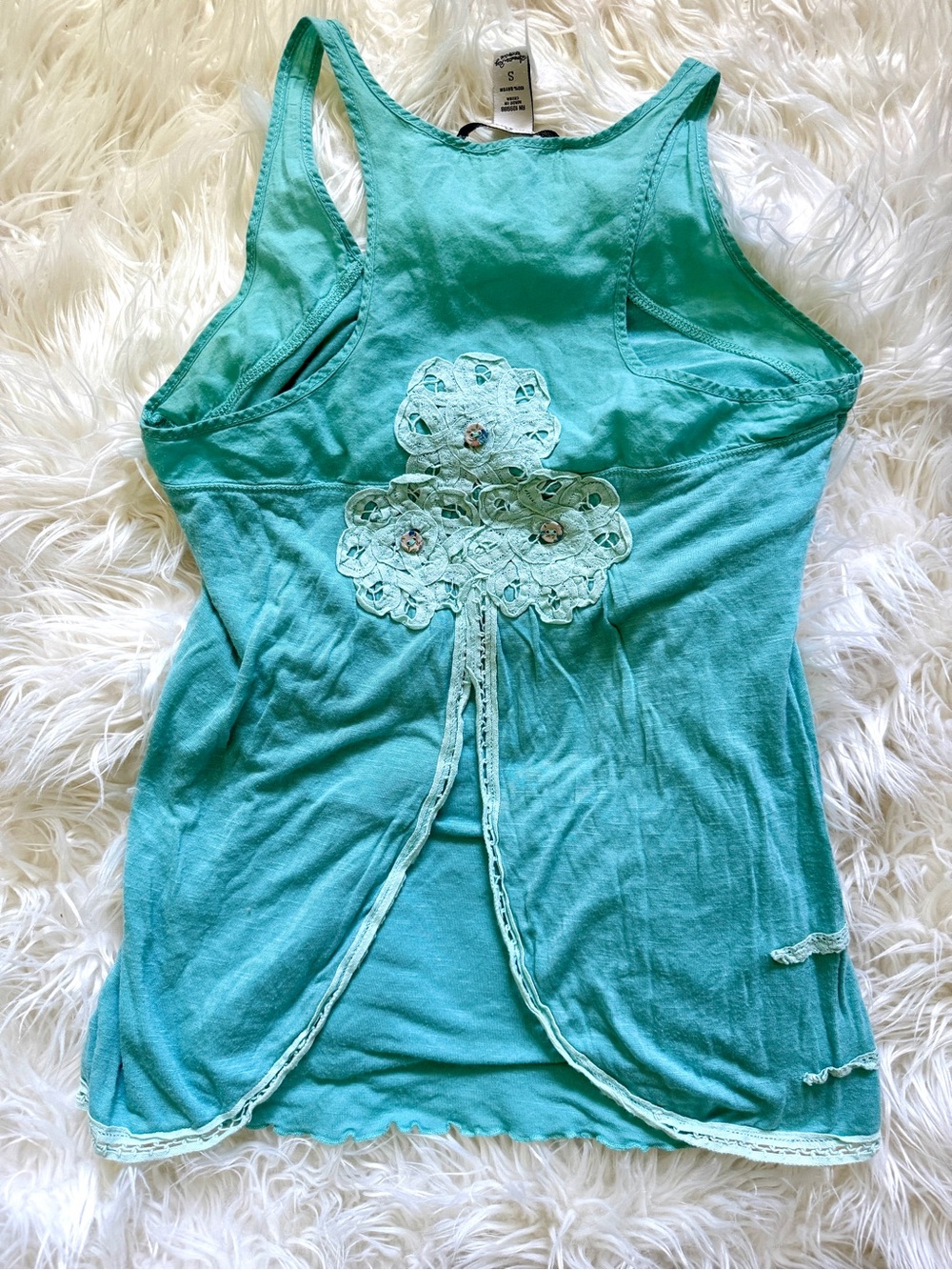 American Rag Teal turquoise Racerback Tank with Button Placket